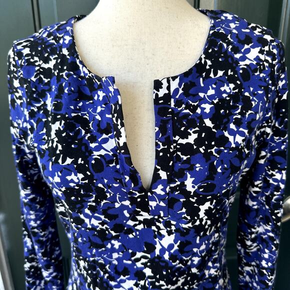 Diane von Furstenberg Cotton Silk Knit Sheath Dress w/ V-Neck Office Work Career - Picture 2 of 9
